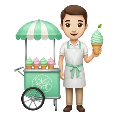Vendor + mint cart,Ice Cream Vendor. sticker