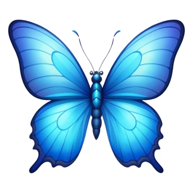 blue elegant glowing butterfly sticker