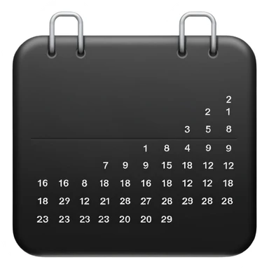 black calendar without numbers sticker