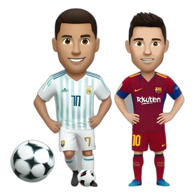 christiano ronaldo and messi sticker