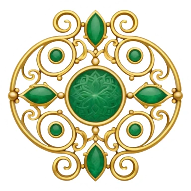 Jade and gold filigree sticker