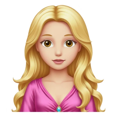 Venus from Gods and Goddesses with long golden blonde hair, pink outfit sticker