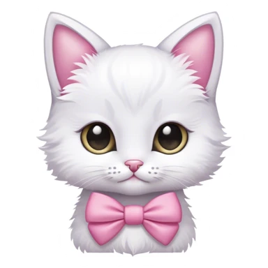 small kitten with pink bow sticker