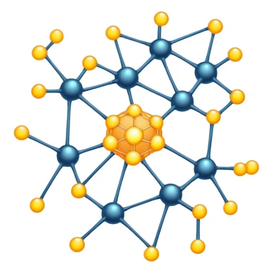 cartoon neural network with glowing nodes and connections sticker