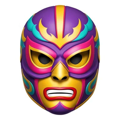 colorful sinister luchador mask with menacing expression sticker
