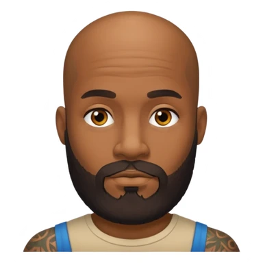 beardeed bald tattooed black man sticker