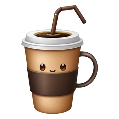 cup of coffee with a straw sticker