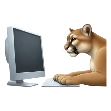 Cougar on a computer sticker