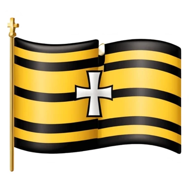 Each flag features a gold cross symbol, likely a Coptic cross, on a black and yellow background with horizontal stripes. 
 sticker