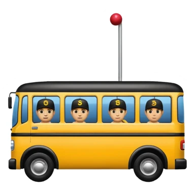 autobus de equipo llevando a egnte de basebal  y un chofer sticker