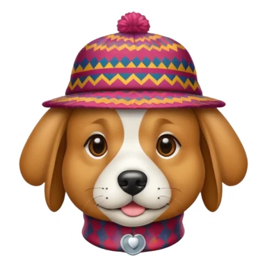 dog animal wearing patterned hat  sticker