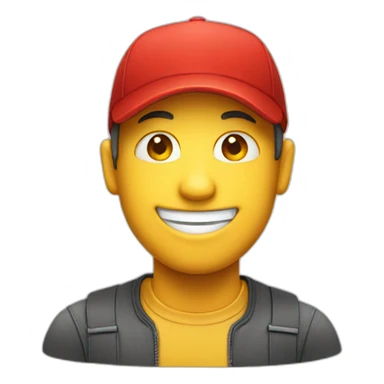 A smiling emoji with a red cap sticker