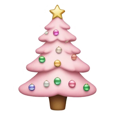 Light pink Christmas tree with pastel ornaments and lights  sticker
