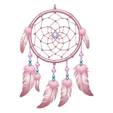 Hanging Iridescent pastel pink sakura crystals white-pearly suncatcher dreamcatcher with bells and feathers sticker