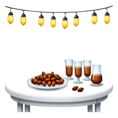 Table dinner with Ramadan lights and dates sticker