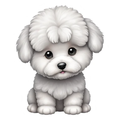 Gray Bichon Frise puppy sticker