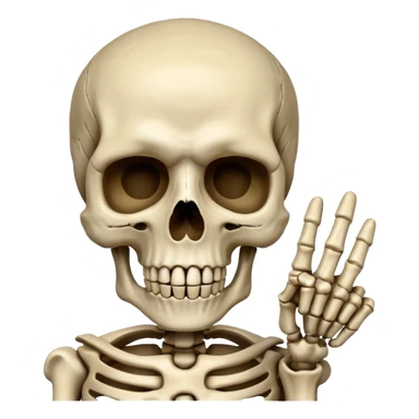 Skeleton head with middle finger up sticker