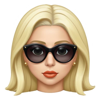 Lady Gaga with iconic blonde hair and sunglasses sticker
