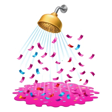 Pink confetti in the shower sticker