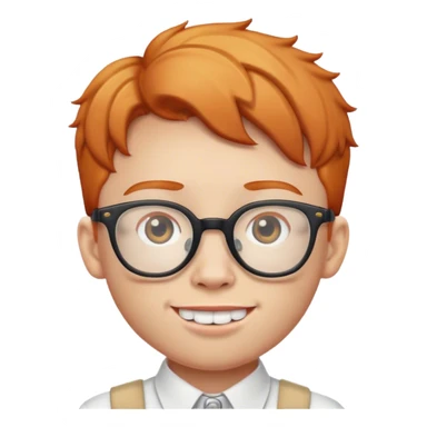 a short ginger person with glasses and braces sticker