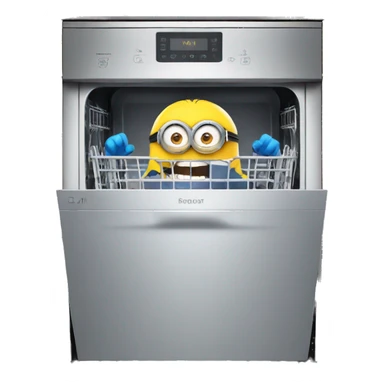 a minion inside a dishwasher sticker