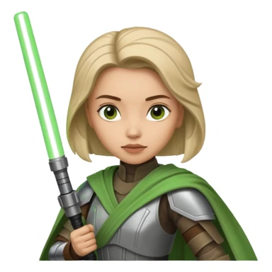 Ios 18, starwars green lightsaber jedi woman  sticker
