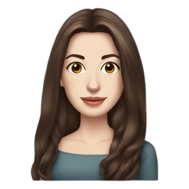 Anne Hathaway with long hair sticker