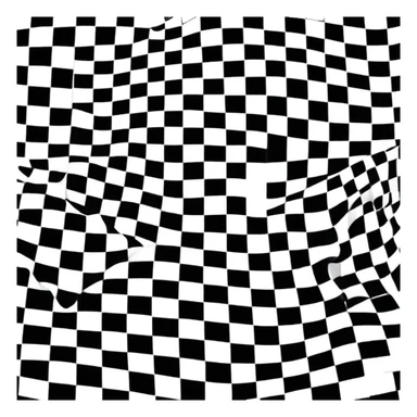 pure 8x8 checkerboard pattern with alternating black and white squares only, absolutely nothing else sticker