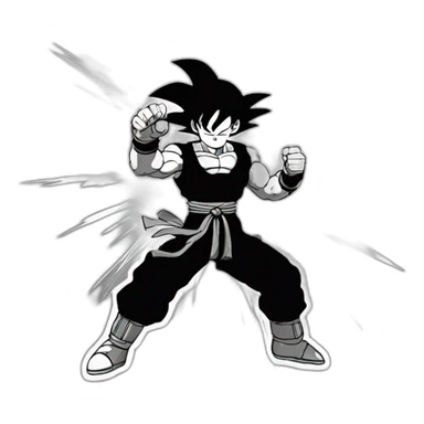 Goku doing a kamehameha in black and white sticker