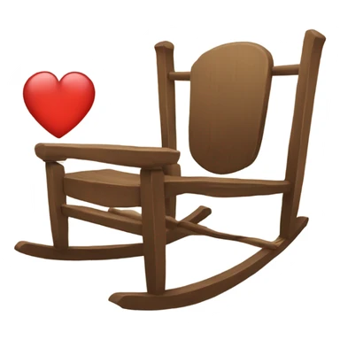 cozy rocking chair with a heart-shaped hole in the headboard sticker