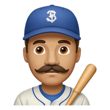 viejo bigote gorra beisbol sticker