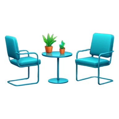 Window with neon reflection, empty chair, Apartment Windows. sticker