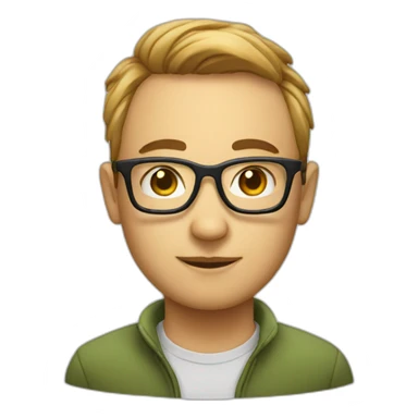 face of tech geek with glasses sticker