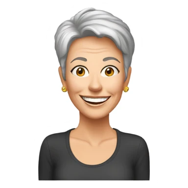 jamie lee curtis cartoon smiling wearing tee sticker