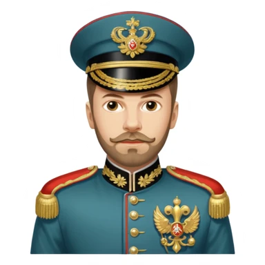 Nicholas II, Russian tsar, ornate military dress, no hat sticker