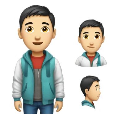 Kazakh student boy sticker