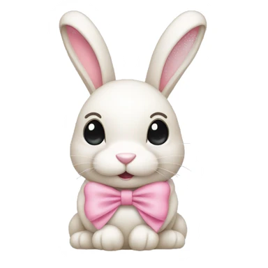 Christmas bunny with light pink bow  sticker