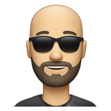 Bald man with beard and black sunglasses sticker