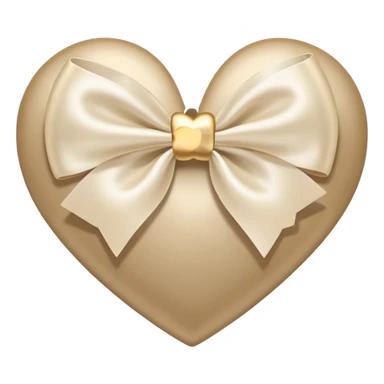 white heart with beige bow sticker