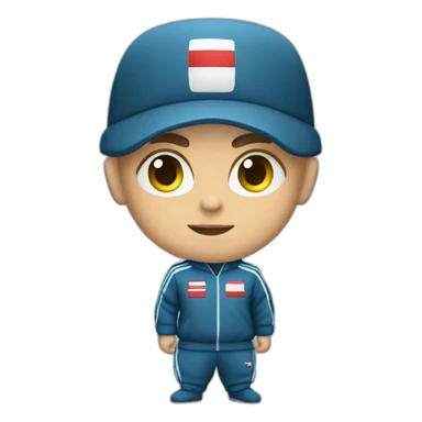 slavic army midget stands in a track suit sticker