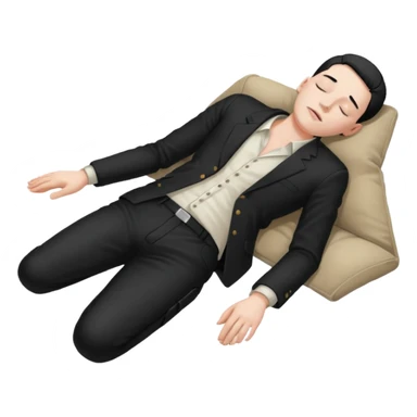 dead man full body with blazzer on floor with closed eyes sticker