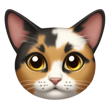 Calico cat with a coquette bow sticker