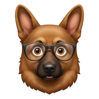 German shepherd with glasses sticker