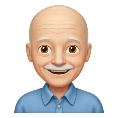 bald elderly with shirt sticker