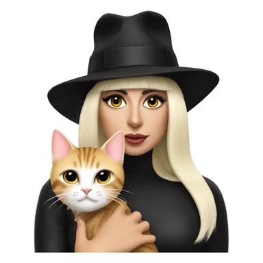 Lady Gaga with cat sticker