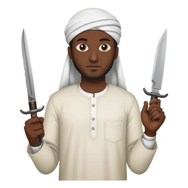 Muslim man with a knife amd bombs sticker