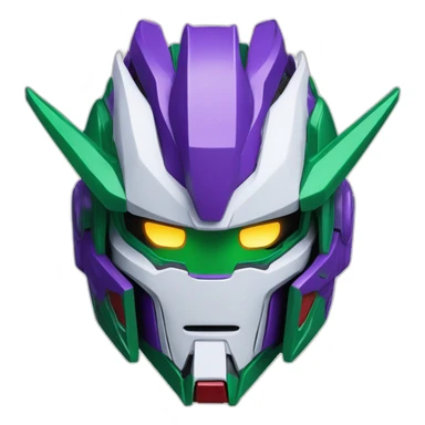 purple and green gundam barbatos face sticker