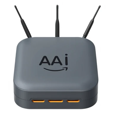 A simple 2d TV box facing the camera that has simple text 'AI' on its screen. The TV has antennas on it.  sticker