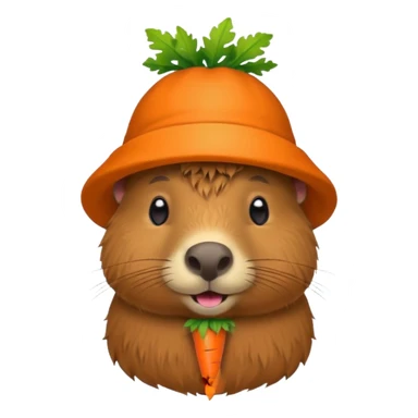 capybara wear carrot hat sticker