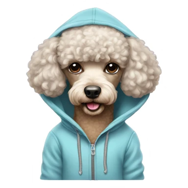 Poodle wearing hoodie  sticker